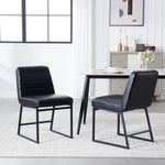 ZUN Upholstered Leather Dining Chairs Set of 2 With Metal Legs, Mid Century Modern Leisure Chairs for W1439125943