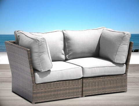 ZUN Living Source International Fully Assembled 66'' Wide Outdoor Wicker Loveseat with Cushions B120P143572