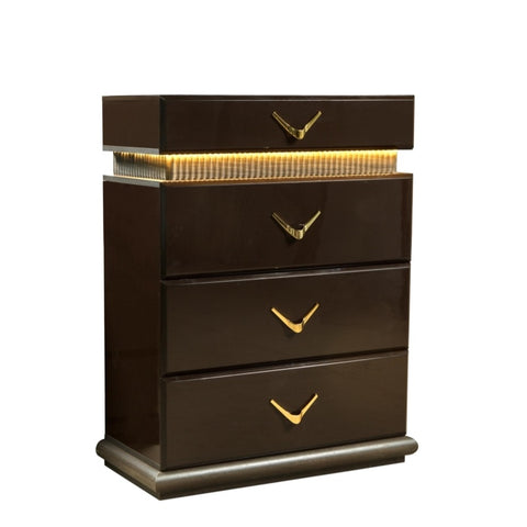 ZUN Dunhill Modern Style 4-Drawer Chest Made with Wood in Brown B009P155283