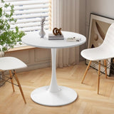 ZUN 32"Modern Round Dining Table with Round MDF Table Top,Metal Base Dining Table, End Table Leisure W75764015