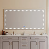 ZUN 72X36 Inch Led-Lit Bathroom Mirror, Wall Mounted Anti-Fog Memory Rectangular Vanity Mirror With W1820122121