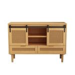 ZUN 47.24 "Sliding Barn Door Storage Cabinet, TV Cabinet with 2 Drawers, for Living room Bedroom W757113198