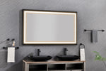 ZUN 84in. W x 48in. H Oversized Rectangular Black Framed LED Mirror Anti-Fog Dimmable Wall Mount W127291633