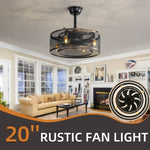 ZUN 18Inches American Retro Style Ceiling Fan Chandeliers, Three colors, Remote Control, 6 Gear Wind W2009126153
