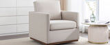 ZUN Mid Century Modern Swivel Accent Chair Armchair for Living Room, Bedroom, Guest Room, Office, Beige WF315697AAG