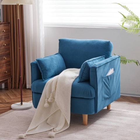 ZUN 29.5 "W Modern Fabric Decorative Armchair Upholstered Reading Single Sofa Casual Club W2113138064