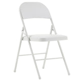 ZUN 6pcs Elegant Foldable Iron & PVC Chairs for Convention & Exhibition White 07474018