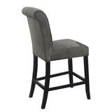 ZUN Set of 2 Fabric Upholstered Dining Chairs in Antique Black and Gray B016P156580