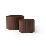 ZUN Nesting Table Set of 2, MDF Coffee Table set for Living Room/Leisure Area,Brown W87682180