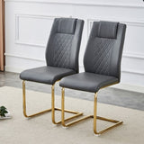 ZUN Modern dining chairs, restaurant chairs, and gold legged upholstered chairs made of artificial W1151107097