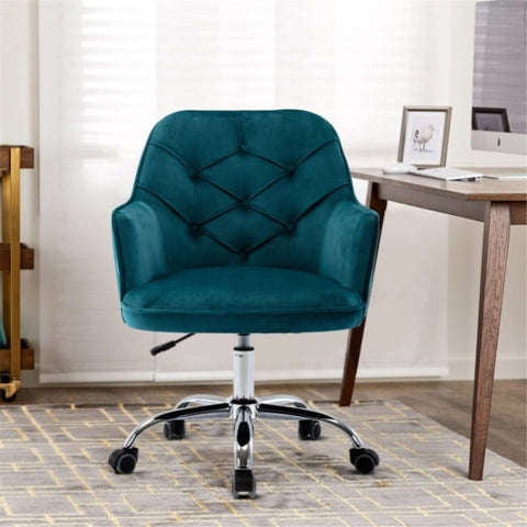ZUN COOLMORE Velvet Swivel Shell Chair for Living Room, Office chair Modern Leisure Arm Chair LAKE BLUE W39537645