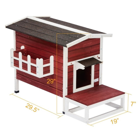 ZUN Feral Cat House, Larger Design for 3 Adult Outdoor Cats Weatherproof W142763538