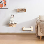 ZUN Wall Mounted Cat Tree, Cat Wall Furniture with Capsule Bed, Cushioned Shelf, Scratcher, Floating W2181P145875