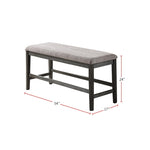ZUN High Bench With Upholstered Cushion,Grey SR011804