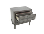 ZUN Modern Gray Finish 1pc Nightstand Solidwood Hidden Drawer Nickel Round Knob Bedside Table Bedroom B011P144702