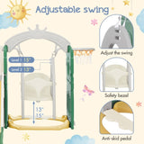 ZUN Toddler Slide and Swing Set 5 in 1, Kids Playground Climber Slide Playset with Basketball Hoop PP307712AAF