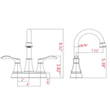 ZUN 2-handle Lavatory Faucet Bathroom Sink Faucet DS-02-CD-011-541-MB
