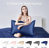 ZUN Lacette Silk Pillowcase for Hair and Skin Navy Blue, King Size 1 Pack, 22 Momme 6A Soft Silk Pillow 51643843