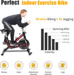 ZUN Exercise Stationary Bike 330 Lbs Weight Capacity, Spin Indoor Cycling Bike with LCD Monitor and 04844854