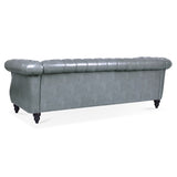 ZUN 84.65" Rolled Arm Chesterfield 3 Seater Sofa. W68061169