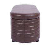 ZUN Multi-functional storage PU material sofa stool-Brown PU 94128562
