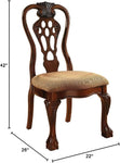 ZUN Set of 2 Side Chairs Formal Classic Traditional Dining Chairs Cherry Solid wood Fabric Seat B01177967