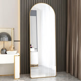 ZUN The 3rd generation aluminum alloy metal frame arched floor mounted wall mirror, upgraded in quality, W1151123677