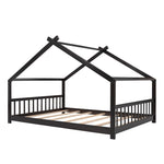 ZUN Full Size House Bed Wood Bed, Espresso WF282522AAP