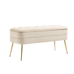 ZUN COOLMORE Storage Ottoman,Bedroom End Bench,Upholstered Fabric Storage Ottoman with Safety Hinge, W395111782