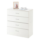 ZUN [FCH] Storage Bedside Table, 4 Drawers Chest, White 86913595