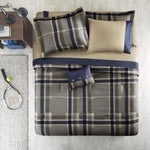 ZUN Plaid Comforter Set with Bed Sheets B03595826