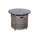 ZUN Living Source International 25" H x 32" W Aluminum Outdoor Fire Pit Table with Lid B120142403