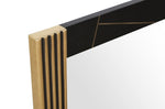 ZUN Allure Allure Modern Style Square Mirror Made With Mango Wood and Finished with Brass Metal B009128309