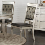 ZUN Dining Chairs With Tufted Back, Silver SR011705