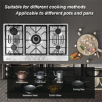 ZUN 34" Built-in Gas Cooktop Stove Top 5 Burners LPG / NG Dual Fuel Stainless Steel W2355P146877