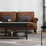 ZUN Lift Top Coffee Table Modern Furniture Hidden Compartment And Lift Tabletop Black 21256284