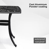 ZUN Outdoorr Cast Aluminum Square Table, End Table Side Table for Paio Backyard Pool, Cast Aluminum 77435068