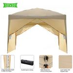 ZUN 3 x 3m Two Doors & Two Windows Practical Waterproof Right-Angle Folding Tent Khaki 82188292
