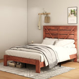 ZUN Full Bed Frame Headboard , Wood Platform Bed Frame , Noise Free,No Box Spring Needed and Easy W636131326