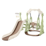 ZUN Toddler Slide and Swing Set 3 in 1, Kids Playground Climber Swing Playset with Basketball Hoops PP322877AAF