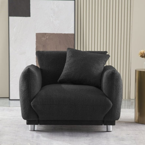 ZUN Arm Chair, soft as bread with 4 metal feet W2272141525