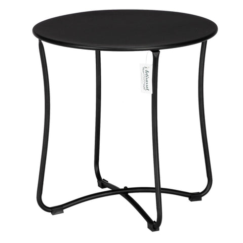 ZUN 18" Metal Countertop Small Round Table Terrace Wrought Iron Side Table Black（Substitution 87612502