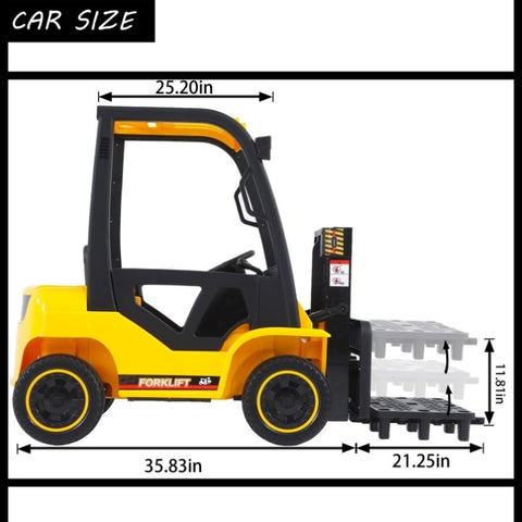 ZUN Electric frame lifting rod Electricforklift,Children Ride- on Car 12V7A Battery Powered Vehicle Toy W1396101789