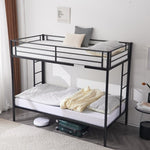 ZUN Twin Over Twin Bunk Bed with Trundle, Triple Bunk Beds for Kids Teens Adults, Metal Bunk Bed with 18599521