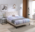 ZUN Modern Curved Upholstered Bed, Nailhead Trim W57047291