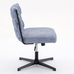 ZUN Armless Office Desk Chair No Wheels, BLUE W1372131079