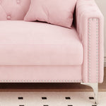 ZUN Charming Addition: 83" Pink Velvet Triple Sofa Set with 2 Complimentary Pillows – Ideal for Any W1278131612