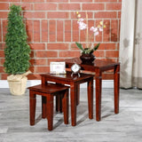 ZUN 3-Piece Nesting Table Set, Cherry B04660617