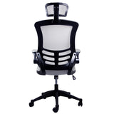 ZUN Techni Mobili Modern High-Back Mesh Executive Office Chair with Headrest and Flip-Up Arms, Silver RTA-80X5-SG