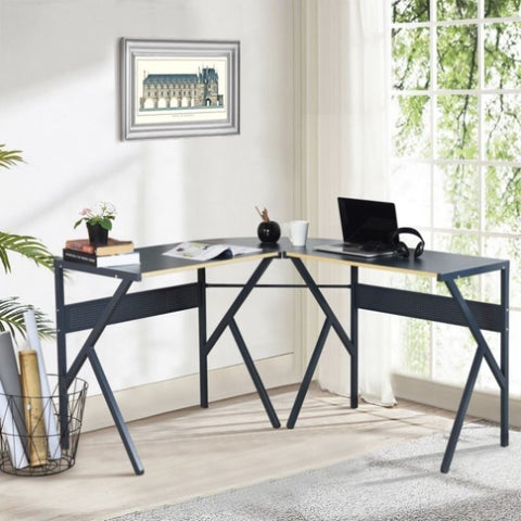 ZUN L-Shaped Desk Corner Computer Desk, Space-Saving & Multifunctional Home Office Desk Writing W1314142146